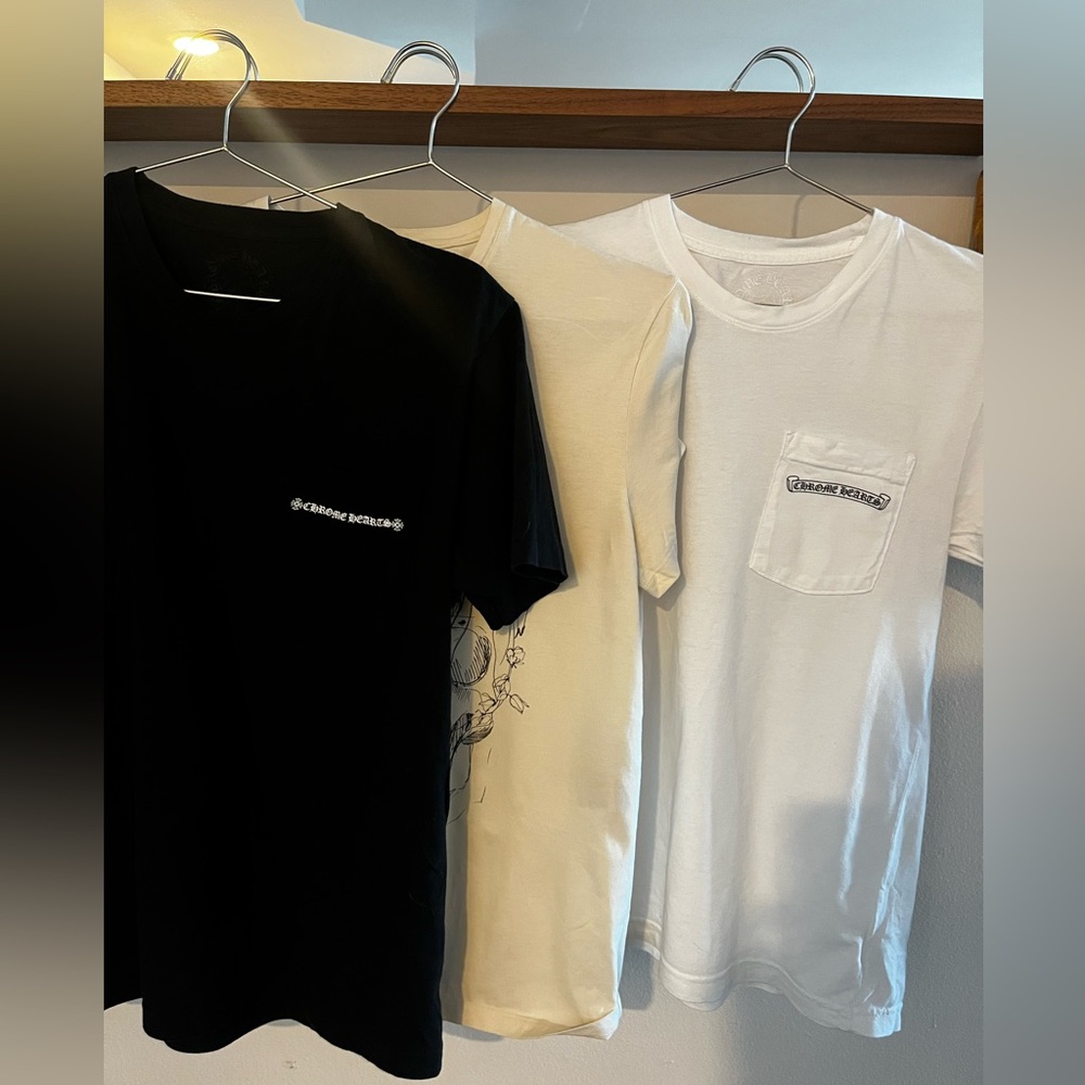 3 Men’s Medium Designer Shirts- Chrome Hearts & Alexander McQueen